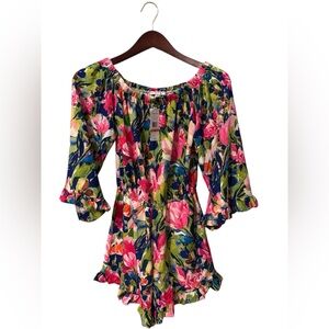 🔥NWT Weslee Rose Floral Romper Size XS